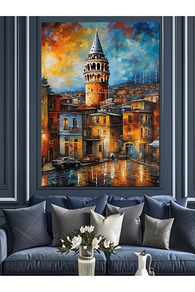 Tablomega Pânză decorativă Galata Tower Landscape - Lemn MDF