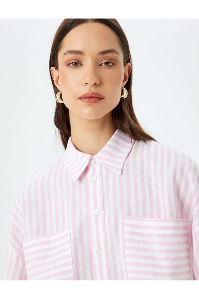 Koton rose stripe Oversized Shirt