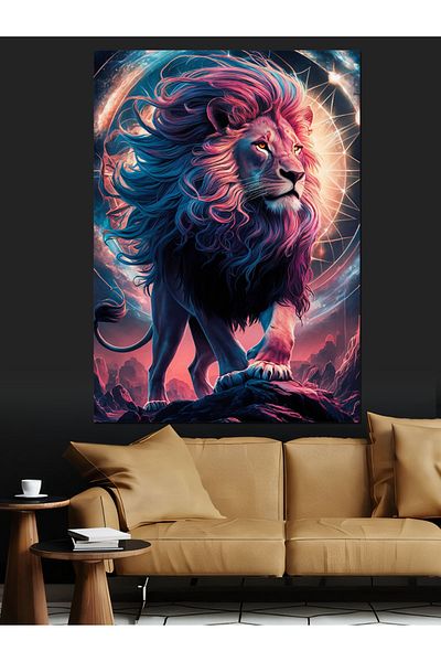 Tablomega Pânză Decorativă Asil Aslan - Lemn MDF