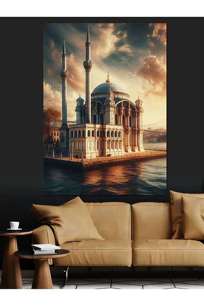 Tablomega Moscheea Ortaköy Istanbul Pânză Decorativă - Lemn MDF Pictură