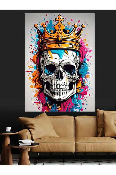 Tablomega Pânză decorativă Crowned King Skull - MDF Lemn