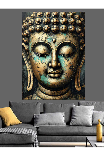 ekart Statuia Buddha din aur Pânză decorativă - Lemn MDF