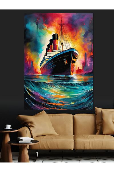 Tablomega Fundal colorat Pânză decorativă Titanic - Lemn MDF