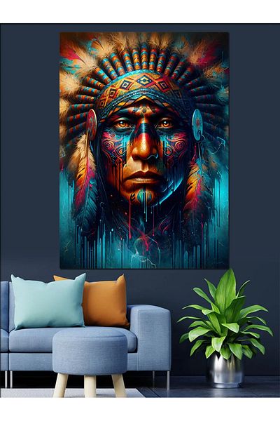 Tablomega Pânză Decorativă Om Indian - Lemn MDF