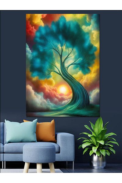 Tablomega Pânză decorativă arbore abstract - pictură din lemn MDF