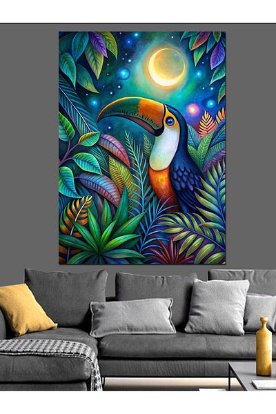 Tablomega Pânză decorativă cu pasăre tropicală - Lemn MDF