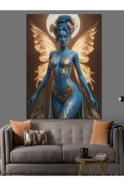 Tablomega Pânză decorativă Full Moon And Fairy Girl - Lemn MDF