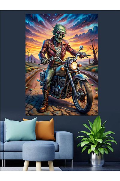 Tablomega Pânză decorativă pentru motociclist Walking Dead - Lemn MDF