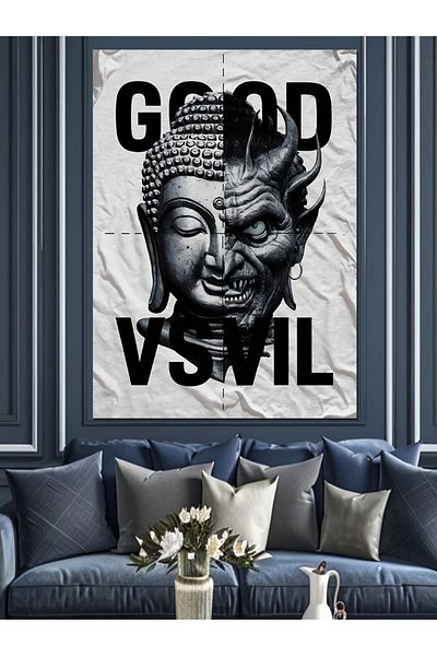 Tablomega Zeii Bunării și Răului Pânză Decorativă - Lemn MDF