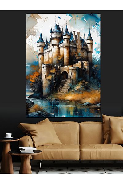Tablomega Pânză Decorativă Castel Medieval - Lemn MDF