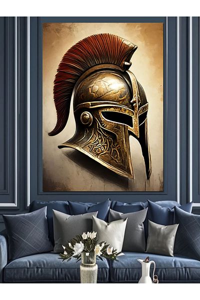 Tablomega Cască Gladiator Pânză Decorativă - Lemn MDF Pictat