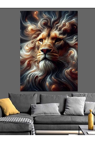 Tablomega Pânză decorativă abstractă Leu - Lemn MDF