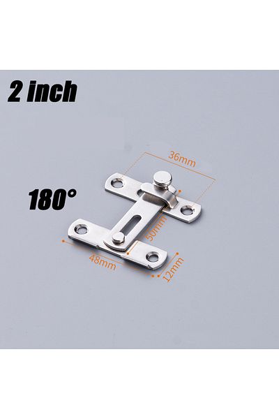 Choice 2PCS 2inch-Silvery 180 Sliding Barn Door Latch Sliding Right Angle Door Latch Door Bolt Wine Cooler