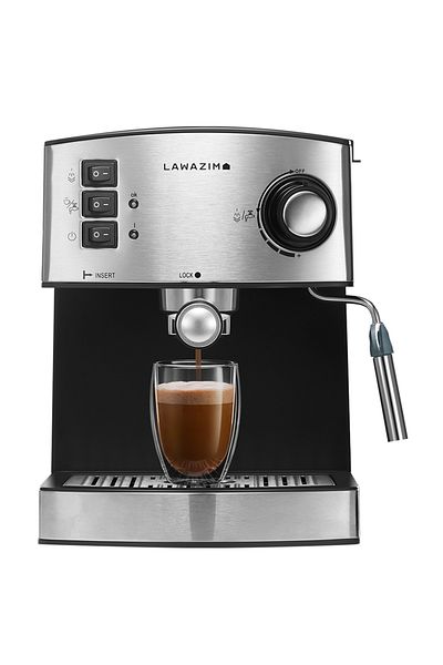 Lawazim Professional Espresso and Latte Coffee Machine with Milk Frother 1.6 L 850 W