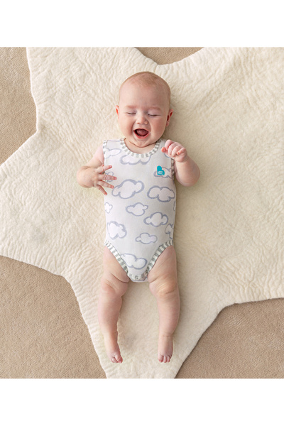 Love to Dream , Body din bumbac cu maneca scurta, 0-3 luni, Clouds Gray