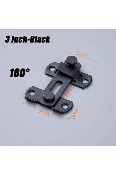 Choice 2PCS 3inch-Black 180 Sliding Barn Door Latch Sliding Right Angle Door Latch Door Bolt Wine Cooler Cl