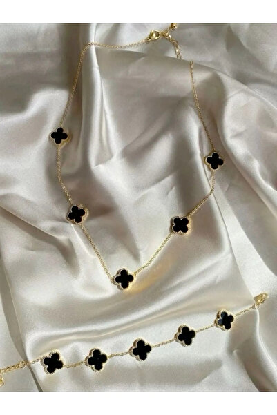 ANGELSS JEWELLERY طقم قلادة وسوار من ماركة يونكا ماركة موديل فان كليف (سوار ق...