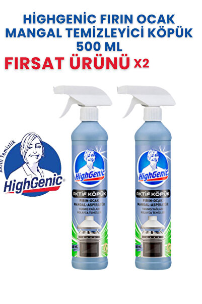 Highgenic Fırın Ocak Mangal Temizleyici Köpük 500 ml X 2– Güçlü Yağ Ve Kir Te...