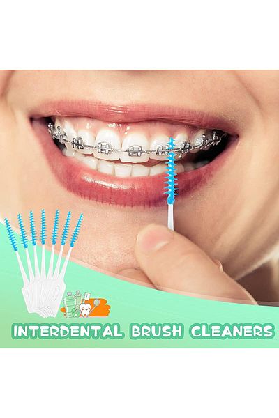 COOYA Interdental Brush Tooth Floss, with Storage Case for Brush Tool, Toothpick Cleaning Tool, 120 Pcs
