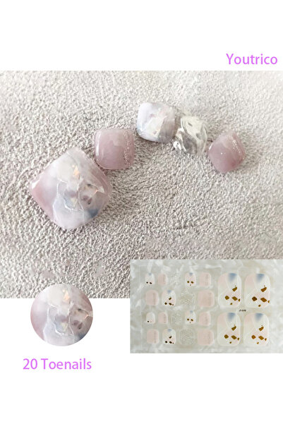 Youtrico ملصقات طلاء أظافر لامعة بـ 20 إصبعًا ذاتية اللصق DIY