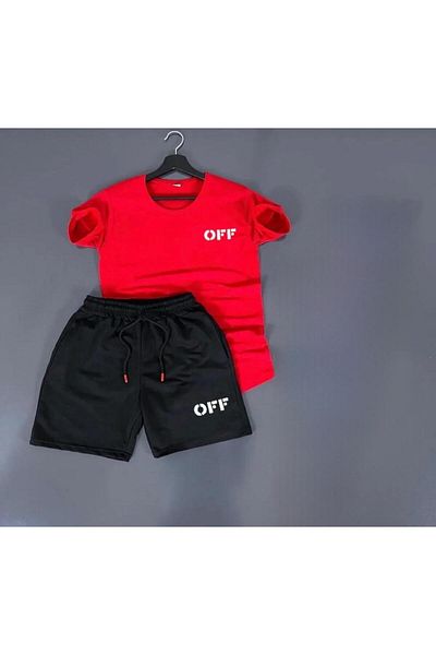 optimist sağdıç the original Unisex 3 Piece Off Printed Shorts-Tshirt-Sweatpants Set