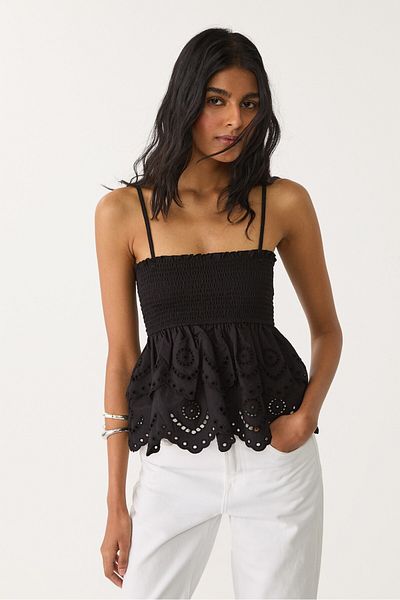 Stradivarius Embroidered ruffled top