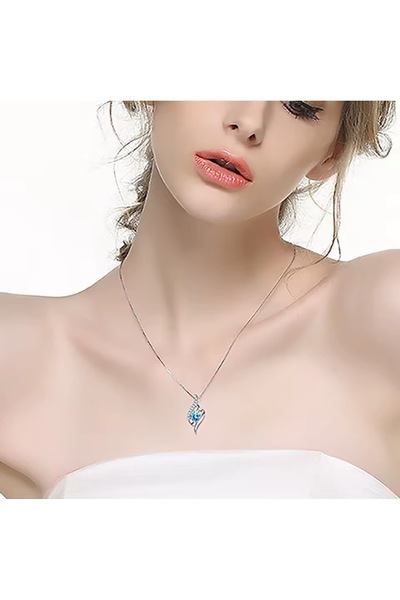 AstoriaSilver Sevgiliye Eşe Anneye Hediye(KIRMIZI KADİFE KUTUSUNDA) 925 Ayar Gümüş Taşlı Kalp Kolye