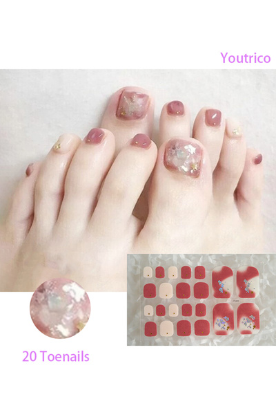 Youtrico ملصقات طلاء أظافر لامعة بـ 20 إصبعًا ذاتية اللصق DIY