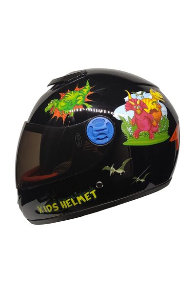 MTS Full Face Motosiklet Çocuk Kaskı K4 Dino Black