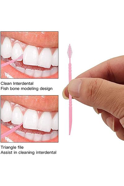 COOYA Interdental Brush, 200 PCS Soft Dental Floss Picks Disposable for Cleaning with Case