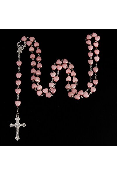 Choice قلادة من الذهب الأبيض مطلية بالستايل A للسيدات على شكل صليب إيمان وردي...