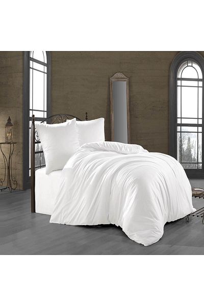 Class Home Collection Double Bed Linen Set Class Home Collection, 100%Satin Cotton 210TC 6 Pcs Duvet Cover 200x220cm White