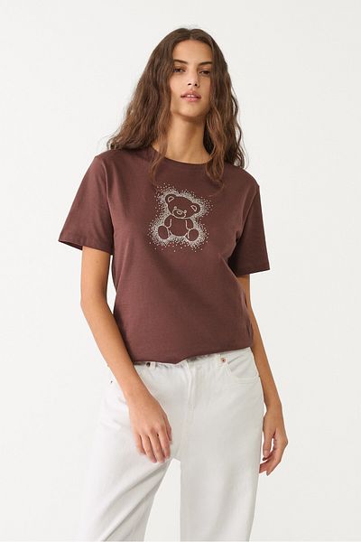Stradivarius Sparkly bear T-shirt