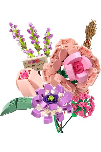 COOYA Flower Bouquet Building Blocks,  Creativity Artificial Flowers, Building Toy Set for 6+ Kids