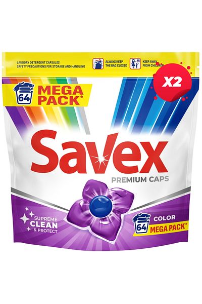 SAVEX X2 - SAVEX DETERGENT SUPER CAPS 64 PIECES COLOR