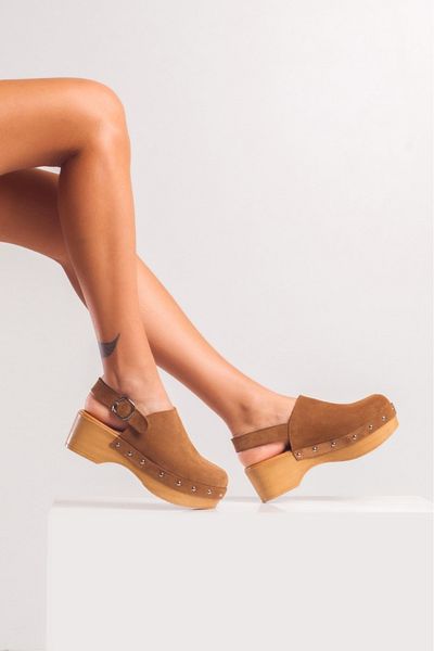 PASSAGE SHOES Γυναικεία τσόκαρα από γνήσιο δέρμα 6314 TABA SUEDE Καρέκλα