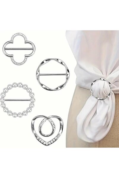 miatamer 4 Adet Çinko Alaşım Metal Gömlek Klipsi, Bluz Daraltma Tokası, Şal T...