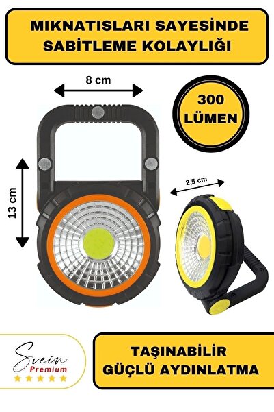 Genel Markalar Taşınabilir Cep Boy Pilli Mıknatıslı Katlanır Ayaklı Kamp Bahçe Ev Için Mini Cob Projektör Led Işık