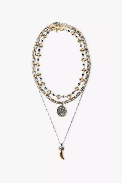 CHARMLUCKY Steel Brand Model 3-Piece Necklace