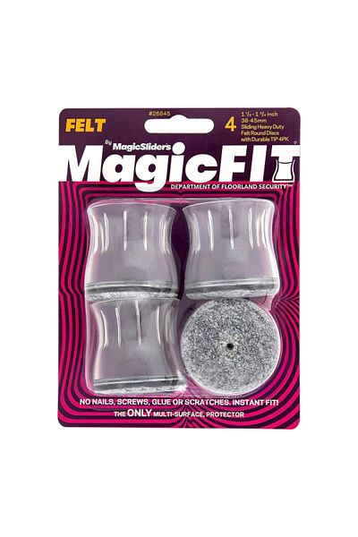 Magic Sliders Round Shape Rubber Felt Pad Set 1.5 - 1.75Inch