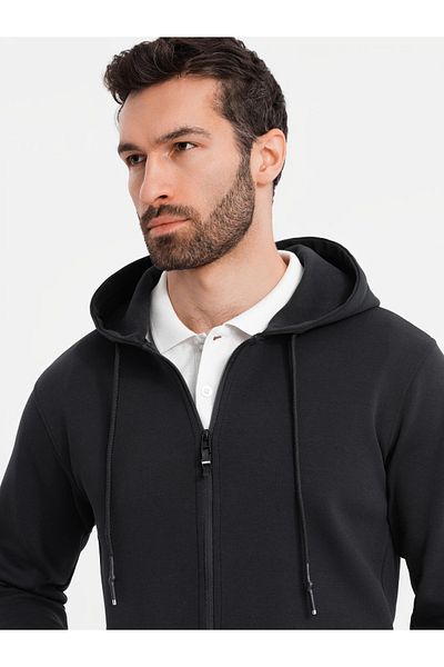 OMBRE Unzipped Hoodie Sweatshirt im Streetwear-Stil - schwarz V3 OM-SSZP-0213 S