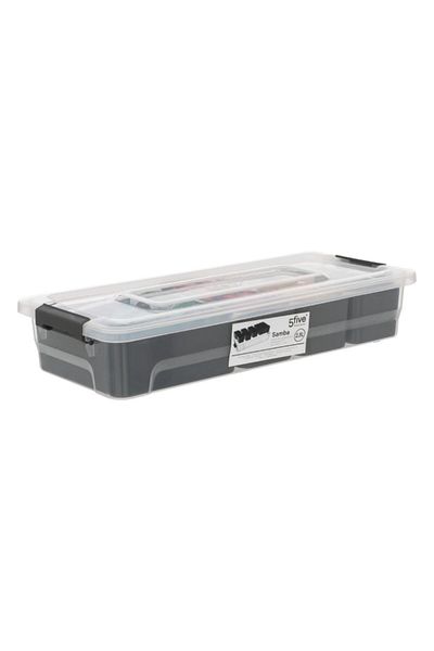 Five Simply Smart Samba Durable Polypropylene Storage Compartment Box 2.5 Liter