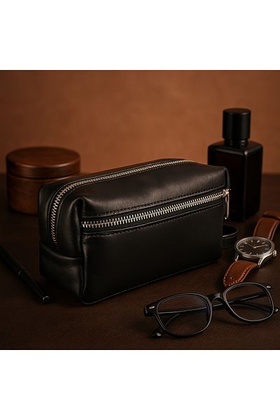 natderi Genuine Leather Handbag Black