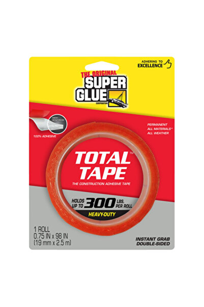 Super Glue شريط تثبيت فوري مقاوم للرطوبة مزدوج الجوانب، 98 × 0.75 بوصة