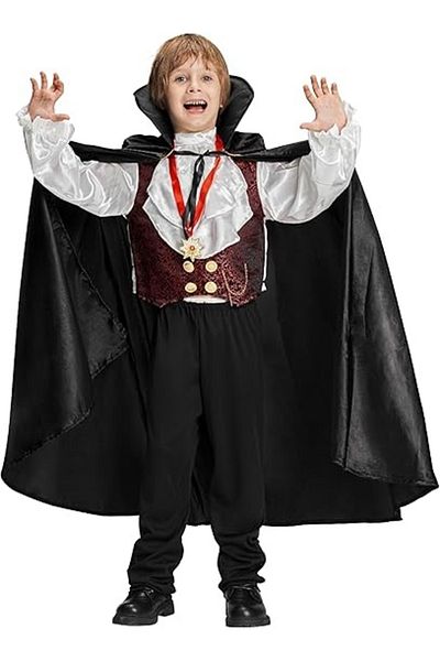 Ikali Ikali children's vampire costume, polyester, multicolor, 4 pieces, 4-6 years