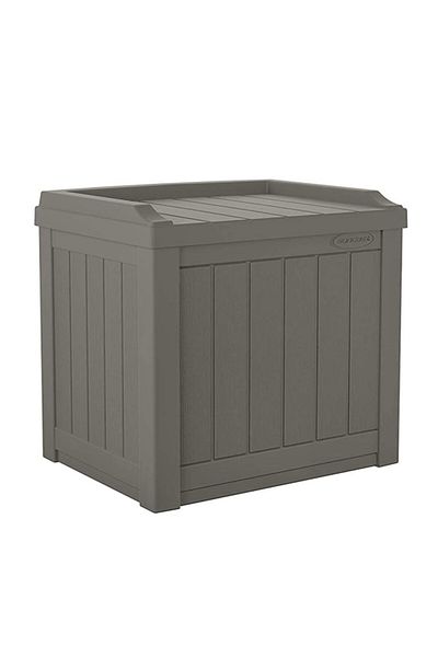 Suncast Weather Resistant Spacious Rectangular Deck Box with Seat ‎22 Gal