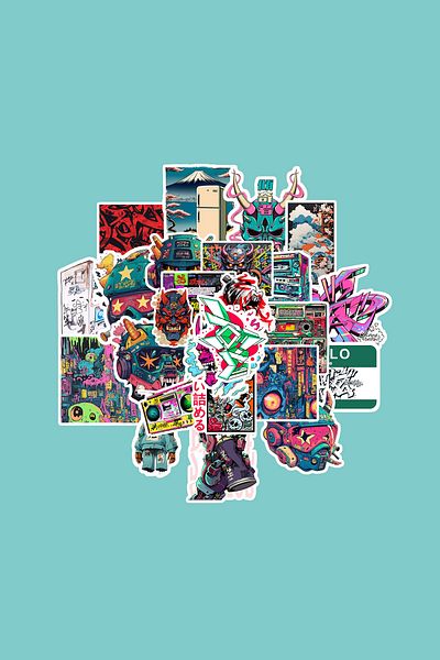 dadi ramba Japanese Graffiti Sticker Pack - Bullet Journal - Agenda - Planner - Notebook - Laptop Sticker Decal
