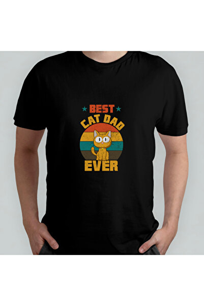 Pixxa Найкращий тато котів 100% бавовняна футболка з круглим вирізом - модель 2