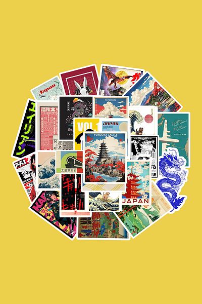 dadi ramba Japanese Poster Sticker Pack - Bullet Journal - Agenda - Planner - Notebook - Laptop Sticker Decal