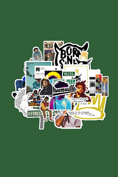 dadi ramba J. Cole Sticker Pack - Bullet Journal - Agenda - Planner - Notebook - Laptop Sticker Decal